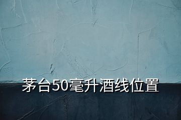 茅臺(tái)50毫升酒線位置