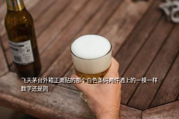 飛天茅臺(tái)外箱正面貼的那個(gè)白色條碼兩件酒上的一模一樣數(shù)字還是同