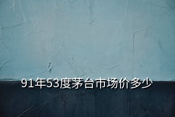 91年53度茅臺市場價多少