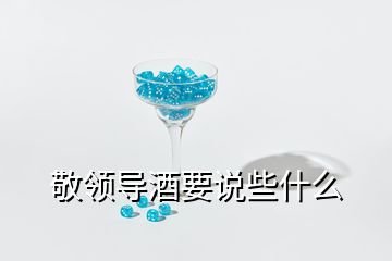 敬領(lǐng)導(dǎo)酒要說些什么