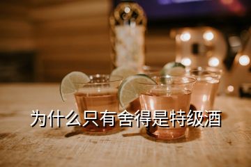 為什么只有舍得是特級(jí)酒