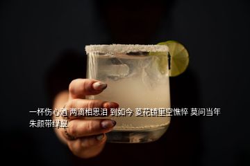 一杯傷心酒 兩滴相思淚 到如今 菱花鏡里空憔悴 莫問當(dāng)年朱顏帶綠翠