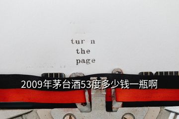 2009年茅臺(tái)酒53度多少錢一瓶啊