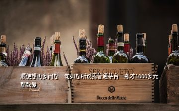 順便想再多問您一句如您所說我普通茅臺一瓶才1000多元那款愛