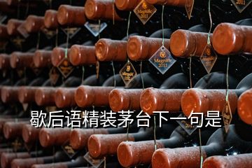 歇后語精裝茅臺(tái)下一句是