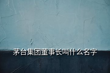 茅臺集團董事長叫什么名字