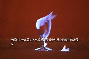 電解時(shí)為什么要加入電解質(zhì)以降低參與反應(yīng)的離子的遷移數(shù)