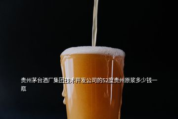 貴州茅臺酒廠集團(tuán)技術(shù)開發(fā)公司的52度貴州原漿多少錢一瓶