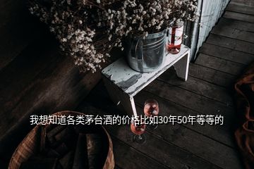 我想知道各類茅臺(tái)酒的價(jià)格比如30年50年等等的