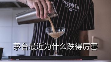 茅臺最近為什么跌得厲害