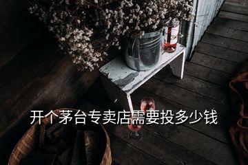 開個茅臺專賣店需要投多少錢