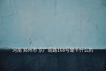 河南 鄭州市 京廣南路168號(hào)是干什么的