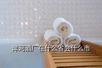 洋河酒廠在什么省會(huì)什么市