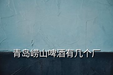 青島嶗山啤酒有幾個廠