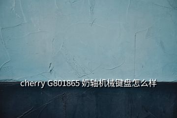 cherry G801865 奶軸機(jī)械鍵盤(pán)怎么樣