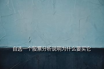 自選一個股票分析說明為什么要買它