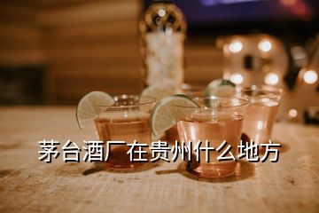 茅臺酒廠在貴州什么地方