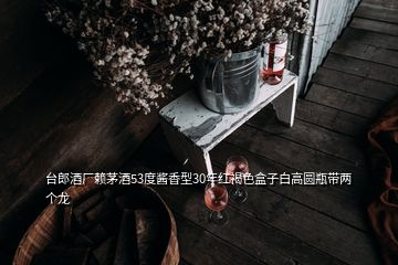 臺(tái)郎酒廠賴茅酒53度醬香型30年紅褐色盒子白高圓瓶帶兩個(gè)龍