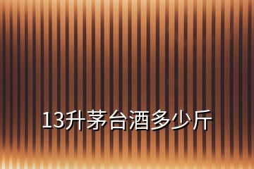 13升茅臺(tái)酒多少斤