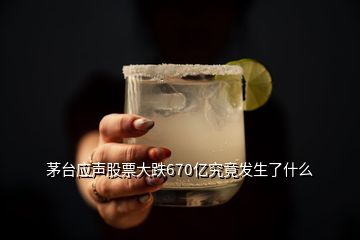 茅臺應聲股票大跌670億究竟發(fā)生了什么