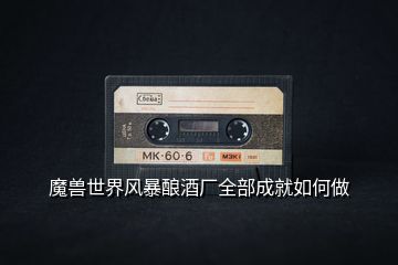 魔獸世界風(fēng)暴釀酒廠全部成就如何做