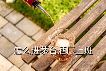 怎么進茅臺酒廠上班