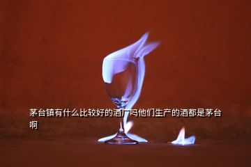 茅臺(tái)鎮(zhèn)有什么比較好的酒廠嗎他們生產(chǎn)的酒都是茅臺(tái)啊