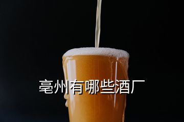 亳州有哪些酒廠