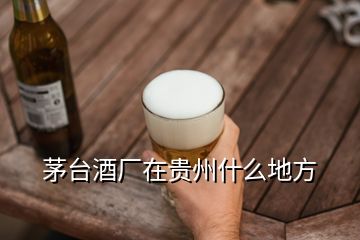 茅臺(tái)酒廠在貴州什么地方