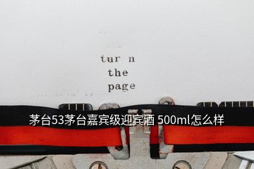 茅臺(tái)53茅臺(tái)嘉賓級(jí)迎賓酒 500ml怎么樣