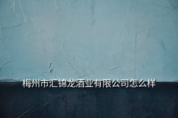 梅州市匯錦龍酒業(yè)有限公司怎么樣