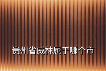 貴州省威林屬于哪個(gè)市