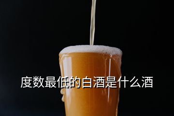 度數(shù)最低的白酒是什么酒