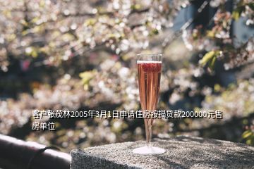 客戶張茂林2005年3月1日申請住房按揭貸款200000元售房單位