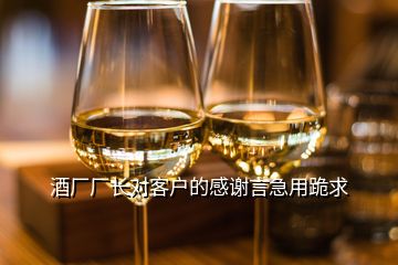 酒廠廠長(zhǎng)對(duì)客戶的感謝言急用跪求