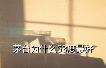 茅臺為什么53度最好