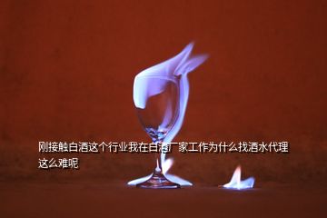 剛接觸白酒這個行業(yè)我在白酒廠家工作為什么找酒水代理這么難呢