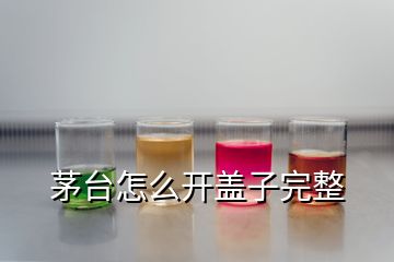 茅臺怎么開蓋子完整