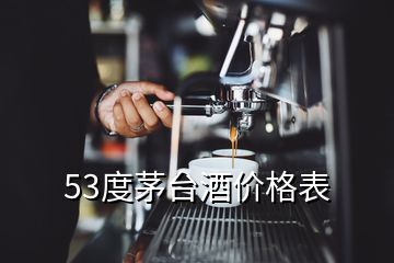 53度茅臺(tái)酒價(jià)格表