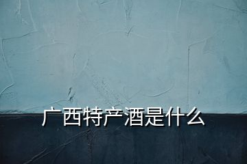 廣西特產(chǎn)酒是什么