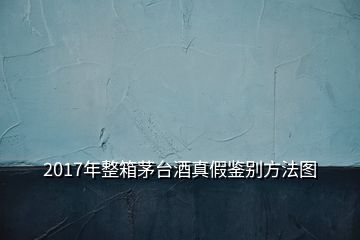 2017年整箱茅臺酒真假鑒別方法圖