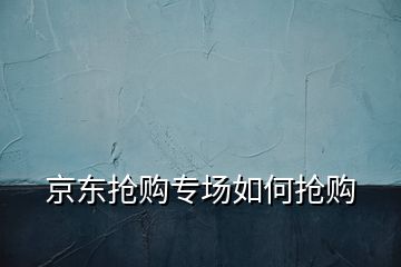 京東搶購專場如何搶購