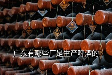 廣東有哪些廠是生產(chǎn)啤酒的