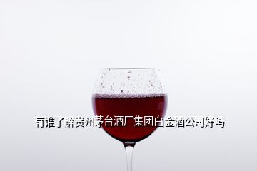 有誰了解貴州茅臺酒廠集團白金酒公司好嗎