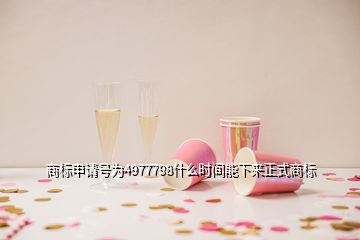 商標申請?zhí)枮?977798什么時間能下來正式商標