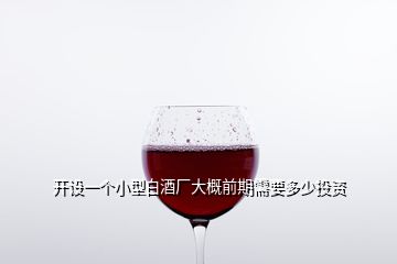 開設(shè)一個(gè)小型白酒廠大概前期需要多少投資