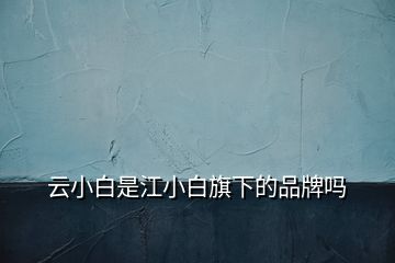 云小白是江小白旗下的品牌嗎