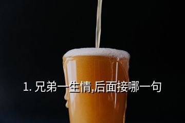 1. 兄弟一生情,后面接哪一句