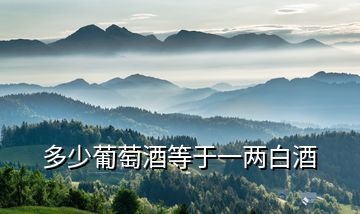 多少葡萄酒等于一兩白酒