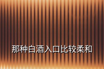 那種白酒入口比較柔和